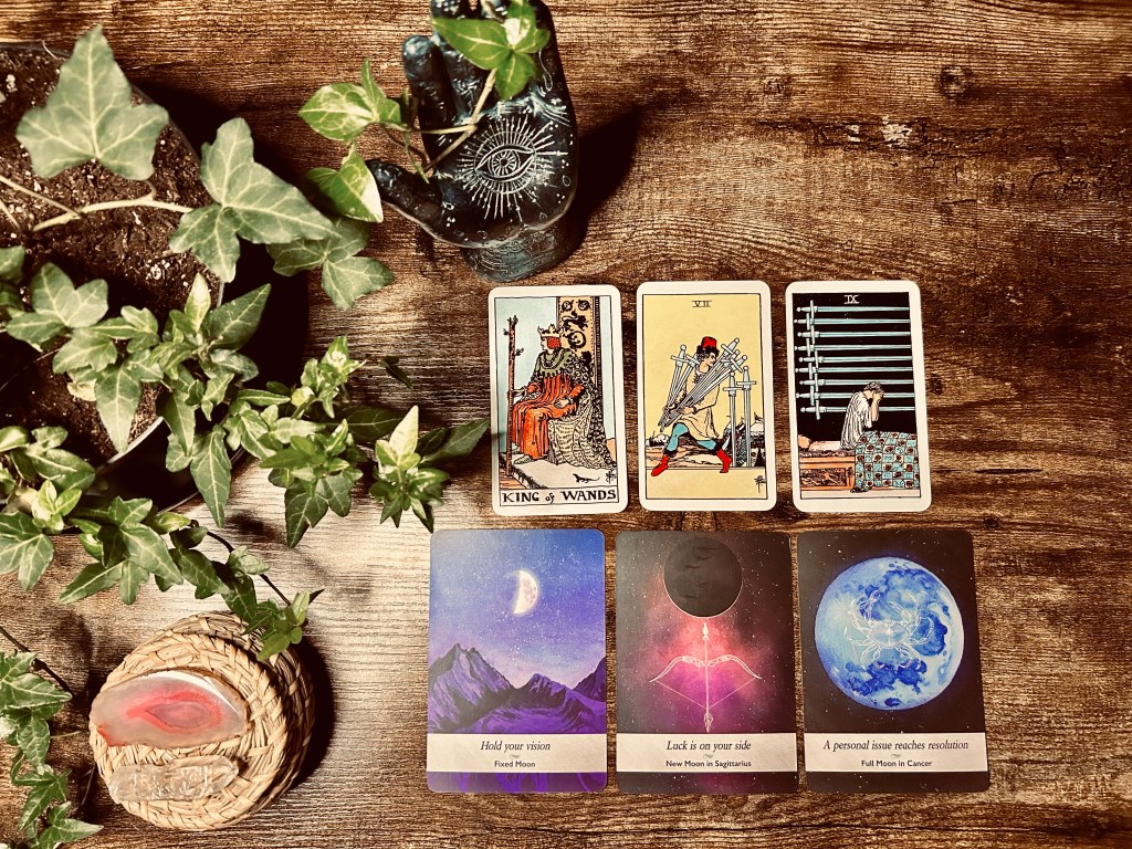 King of Wands, Seven of Swords & Nine of Swords – Trust the Process&nbsp;444/1111